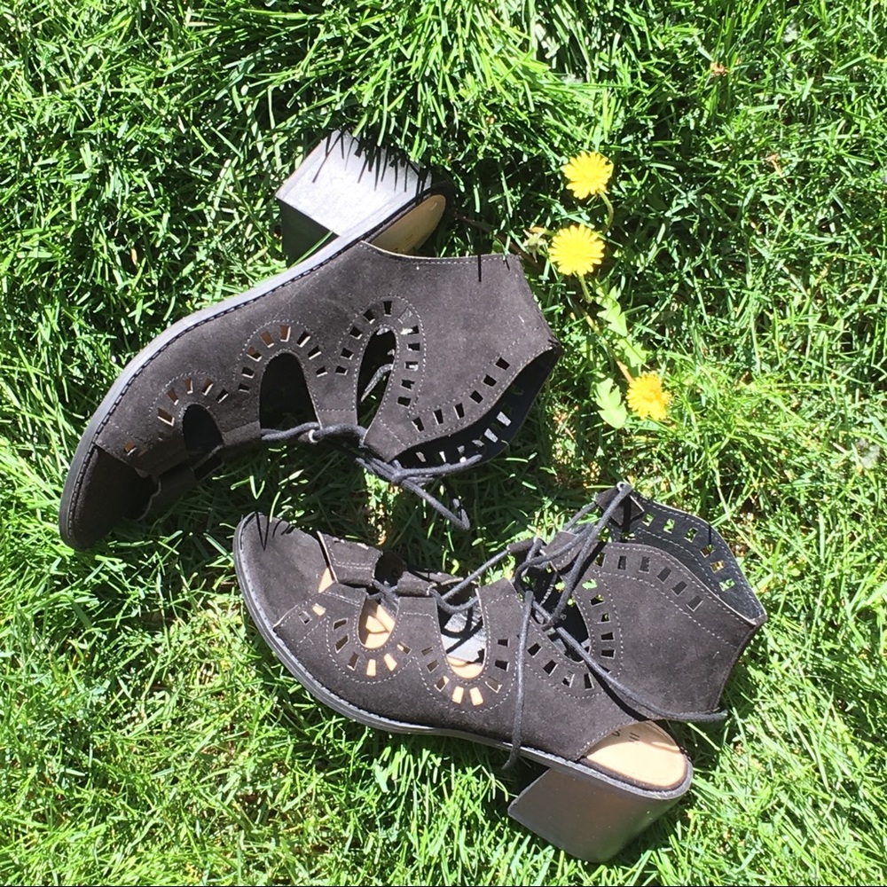 Esprit lotus cutout lace up sandals